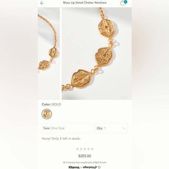 Muza Lip Detail Choker Necklace Anthropologie - Picture 3 of 3